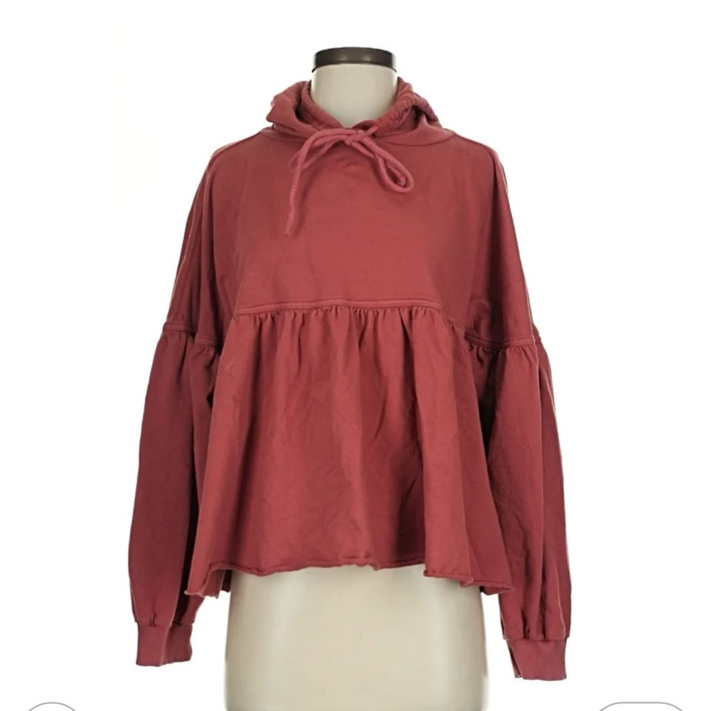 aerie Tiered Hoodie in Dusty Rose Mauve
